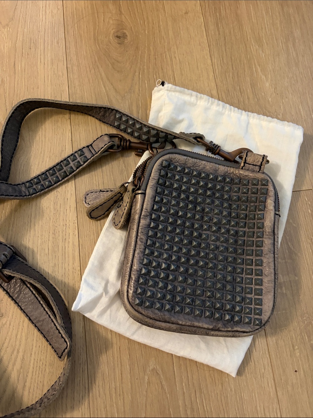 Liebeskind Taupe Studded Crossbody Bag